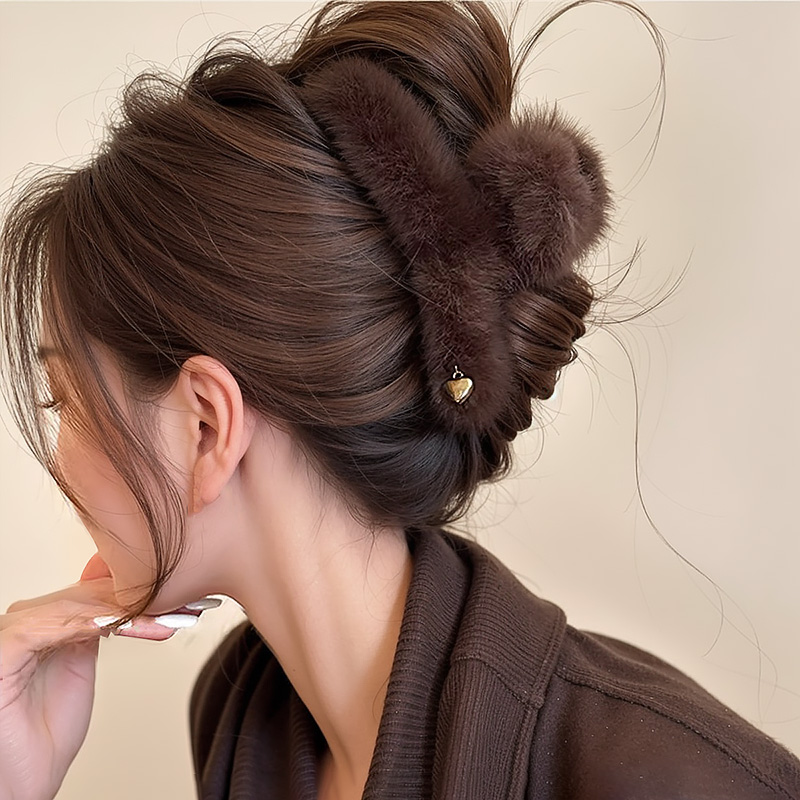 高级感毛绒抓夹秋冬大号发量大