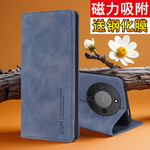 适用华为荣耀X9D手机壳honorX9D保护肤感皮套MTN一NX1镜头全包5G防摔磁吸翻盖honor男女士MTNNX新款 D5G国际版