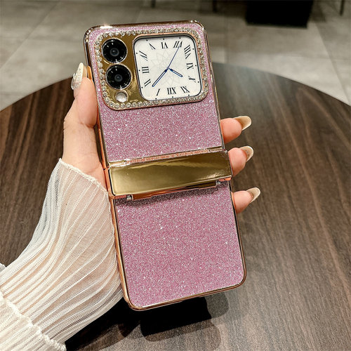 适用华为novaFlip手机壳闪粉