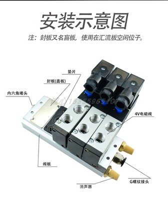气动气缸电磁控制阀组合连动4V210-08/DAC220/24V-21234567890位