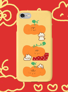 ins风三个南瓜简笔手机壳适用于iphone14菲林亮面苹果12软壳nova9