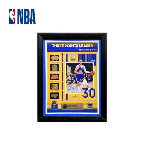 NBA库里三分记录徽章套装里程碑纪念收藏相框挂件限量礼物周边
