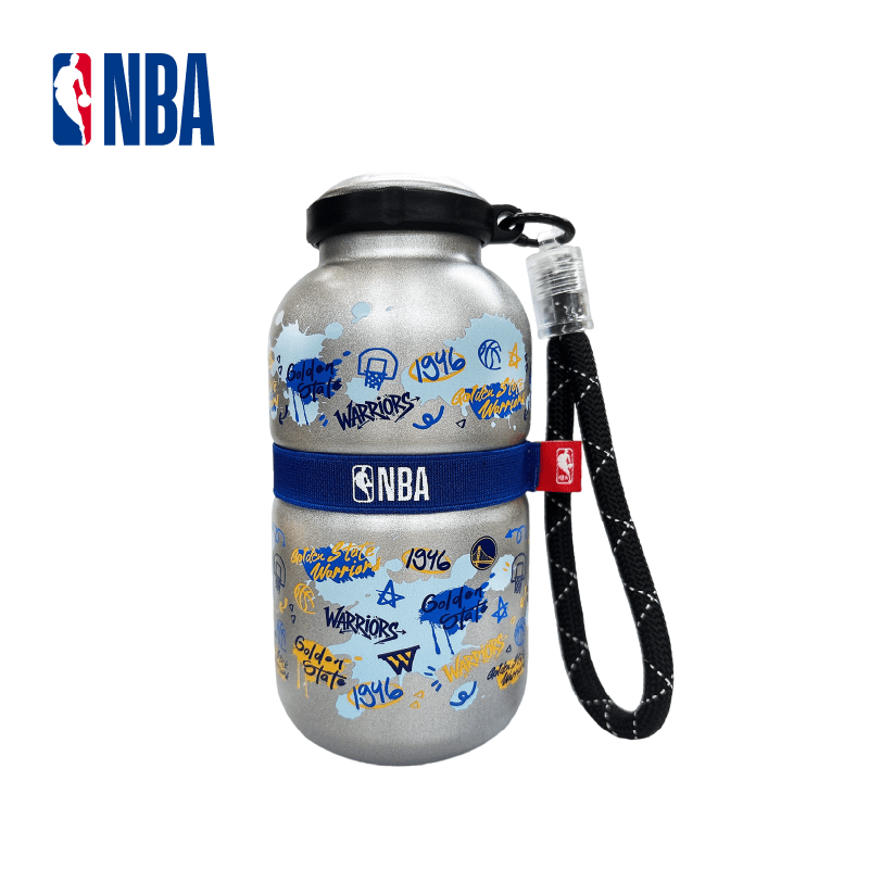 NBA满杯涂鸦保温杯勇士湖人独行侠雷霆创意球迷水杯不锈钢保温杯