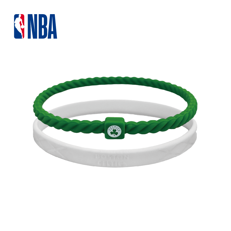 NBA双色扭纹系列硅胶手环勇士湖人凯尔特人火箭腕带篮球手环周边