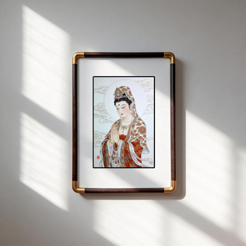 四九艺社 景德镇澄心观云图瓷板画茶室书房新中式清雅仕女装饰画