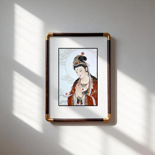 四九艺社 景德镇静云清和图瓷板画茶室书房新中式清雅仕女装饰画