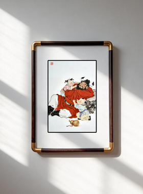 四九艺社 景德镇钟馗戏婴图 新中式瓷板画陶瓷装饰品客厅玄关挂画