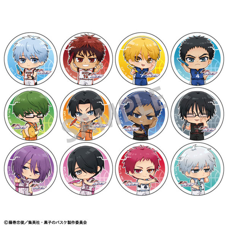 正版日谷 KAMIO JAPAN黑子的篮球 对镜签名Q版徽章 挂件 迷你立牌