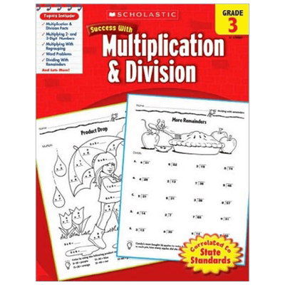 英文原版 Scholastic Success with Multiplication  Division Grade 3 学乐成功系列 3年级 乘除法