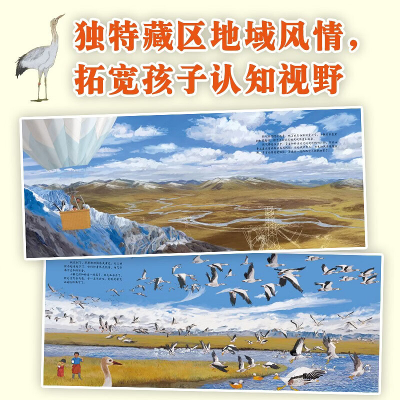 飞吧黑颈鹤绘本图画书图片