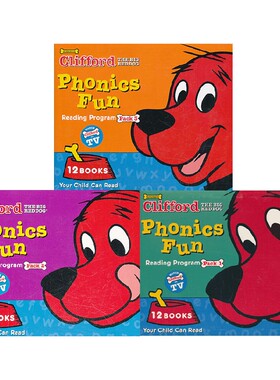 英文原版 CLIFFORDS PHONICS FUN BOX SET套装3册 大红狗克里弗