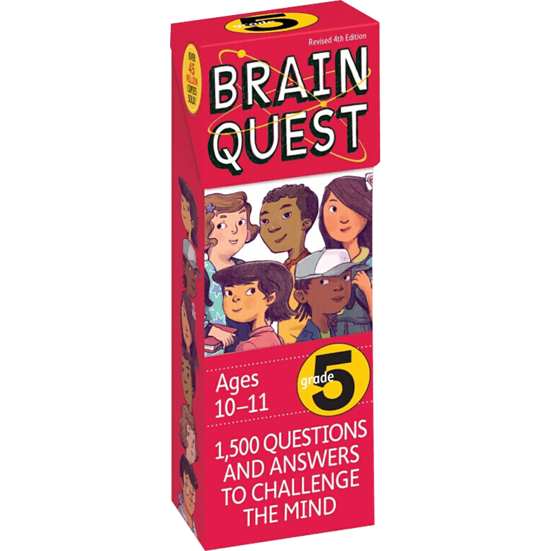 【英文原版 10-11岁】智力问答卡片书 5 Brain Quest Grade 5大脑任务 儿童益智