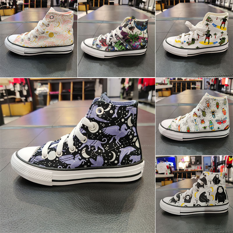 Converse男女童高帮帆布鞋