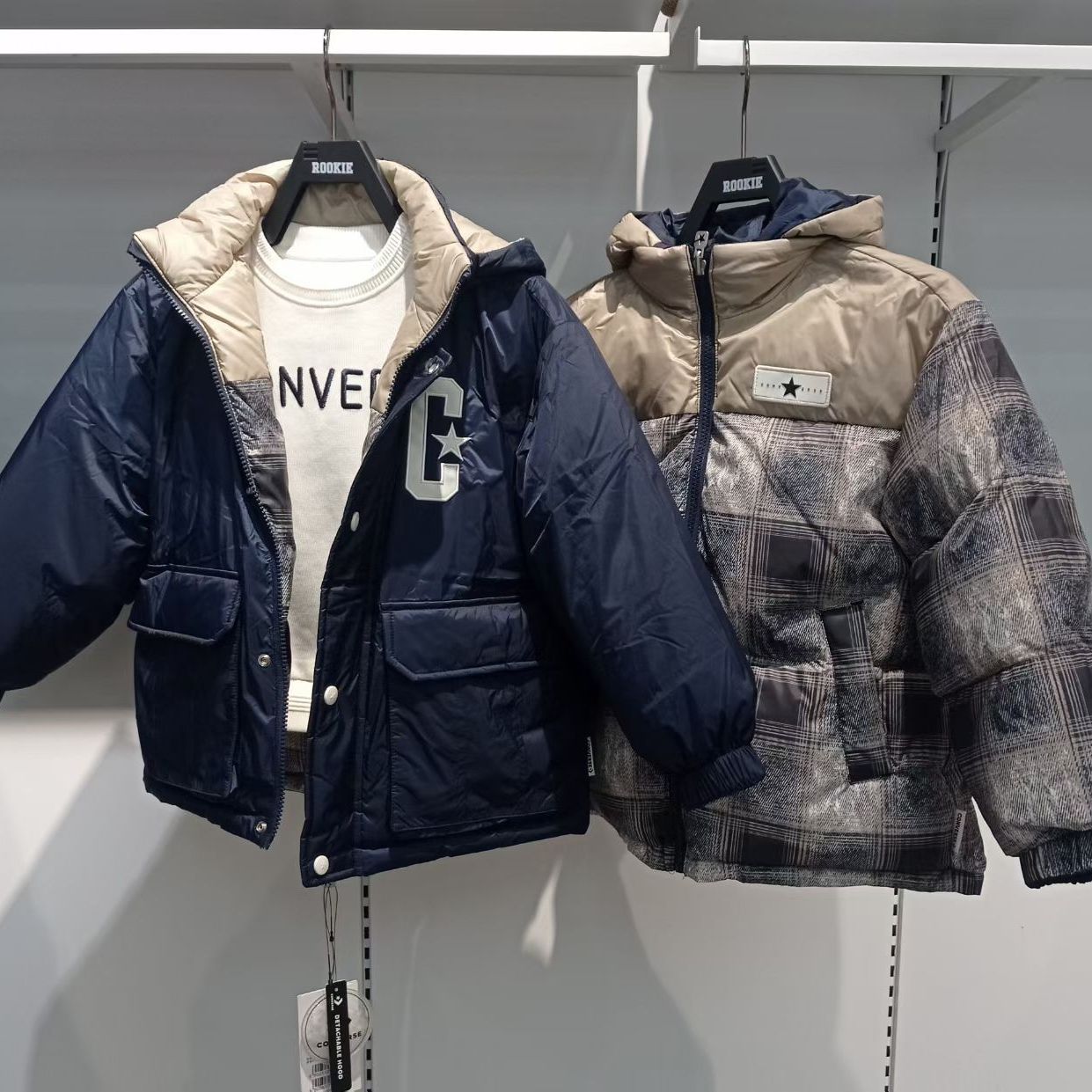 匡威童装儿童连帽双面羽绒服