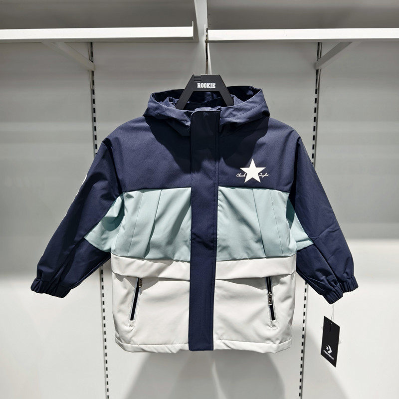 CONVERSE匡威春款男女小中童连帽外套休闲百搭梭织夹克CV2512689
