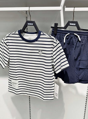 Converse匡威25年夏男女童时尚全棉短袖条纹休闲运动CV2522223