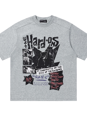 MoCreation 美式复古印花短袖T恤男女宽松夏季情侣潮牌半袖上衣