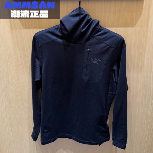 Arcteryx始祖鸟RHO LT HOODY男款户外轻量保暖吸湿排汗连帽抓绒衣