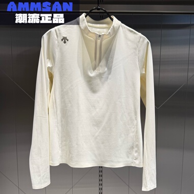 迪桑特DESCENTE女款纯色微拉绒亲肤抗菌立领针织衫T恤D5132TTL32