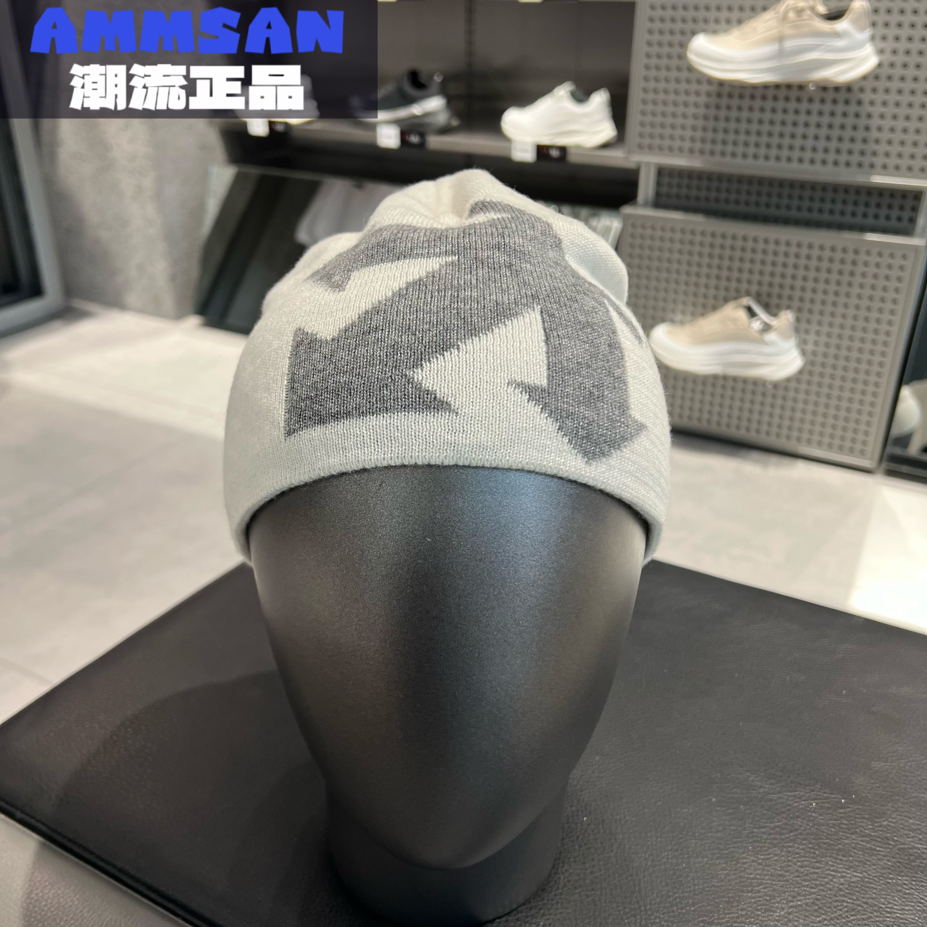 迪桑特DESCENTE情侣款大LOGO时尚百搭保暖羊毛帽冷帽D4433OKC15
