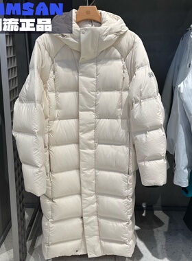 可隆KOLON SPORT女款长款百搭卡其防风透湿鹅绒羽绒服LUDJ4WNT02