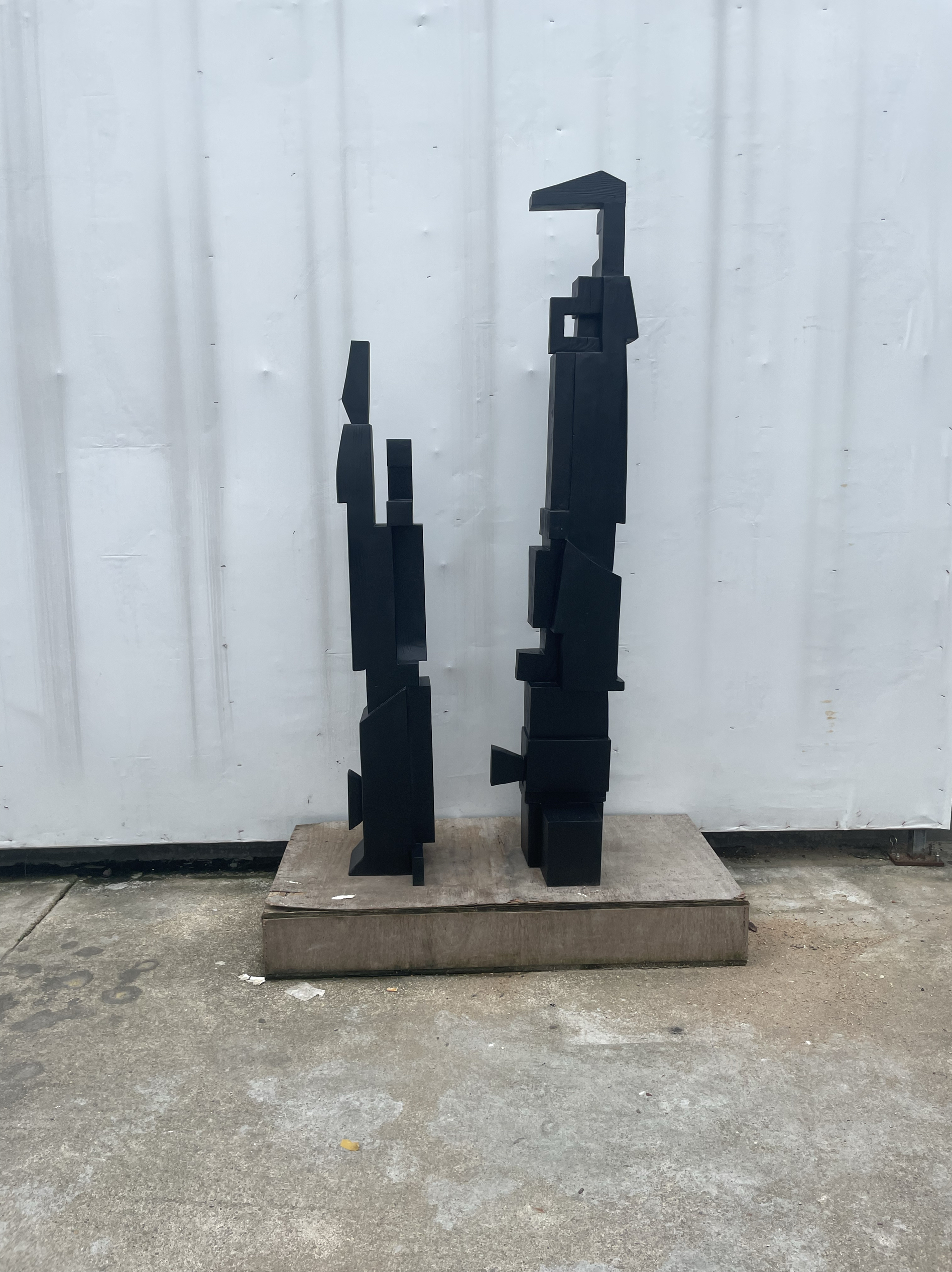 创景样板房客厅落地摆件抽象实木雕塑装饰品酒店售楼处软装艺术品