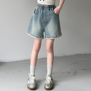 女童牛仔短裤新款2026夏装裤子洋气儿童中大童休闲百搭女孩薄款潮