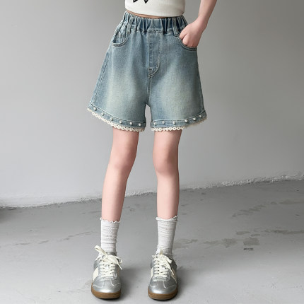 女童牛仔短裤新款2026夏装裤子洋气儿童中大童休闲百搭女孩薄款潮