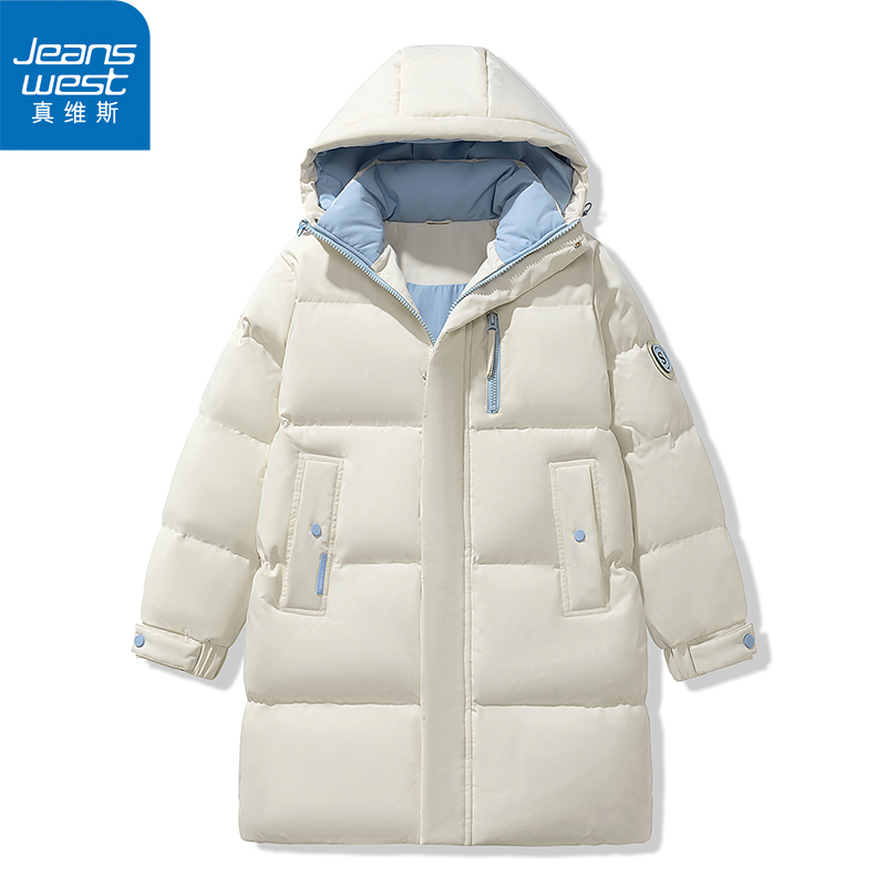 真维斯中长款棉服外套男女冬季新款保暖加厚棉衣情侣防寒棉袄子