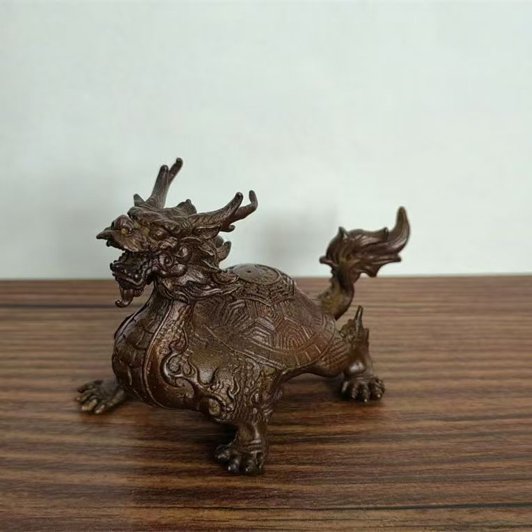 仿古龙龟摆件龙头龟家居客厅办公室装饰茶宠工艺品龙纹龙龟礼品