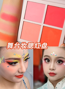 舞台妆腮红盘芮丽芮拉戏曲红色多色胭脂粉化妆师专用粉色哑光彩妆