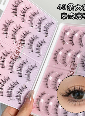 假睫毛一片式泰妆眼小恶魔大容量书透明梗女自然整簇条萌睫尚品08