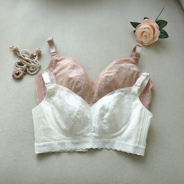 无钢圈无海绵薄款大码调整型文胸 加宽收副乳大胸显小防下垂d杯女