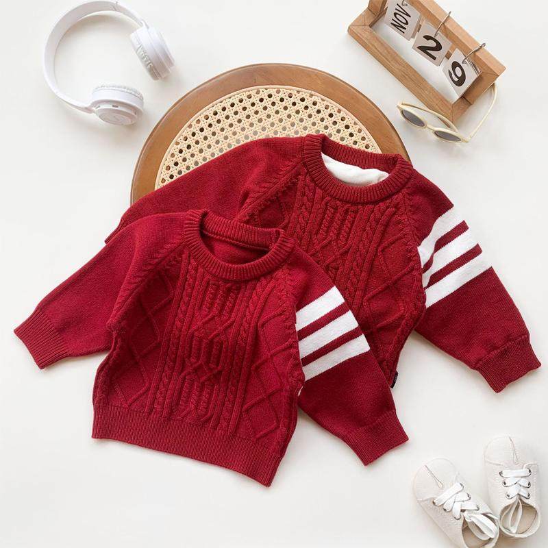 秋冬男女宝宝加绒针织毛衣宝宝