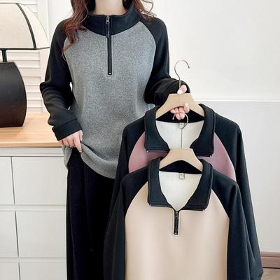 大码加厚宽松韩版撞色卫衣