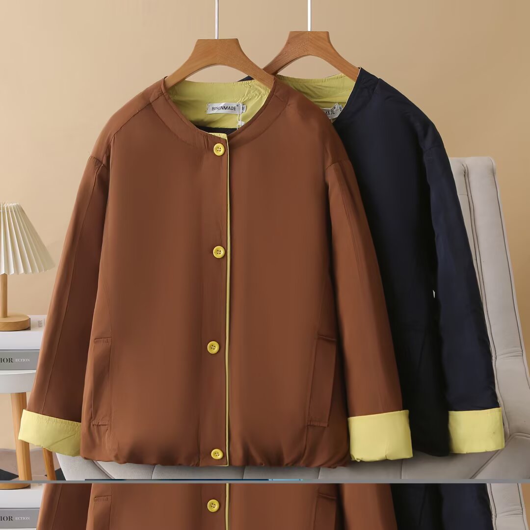 韩版长袖常规单排扣通勤冬季棉衣