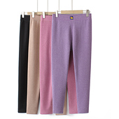 弹力打底裤 加绒加厚羊驼贴标弹力保暖大码 女士新款 2023年秋冬季