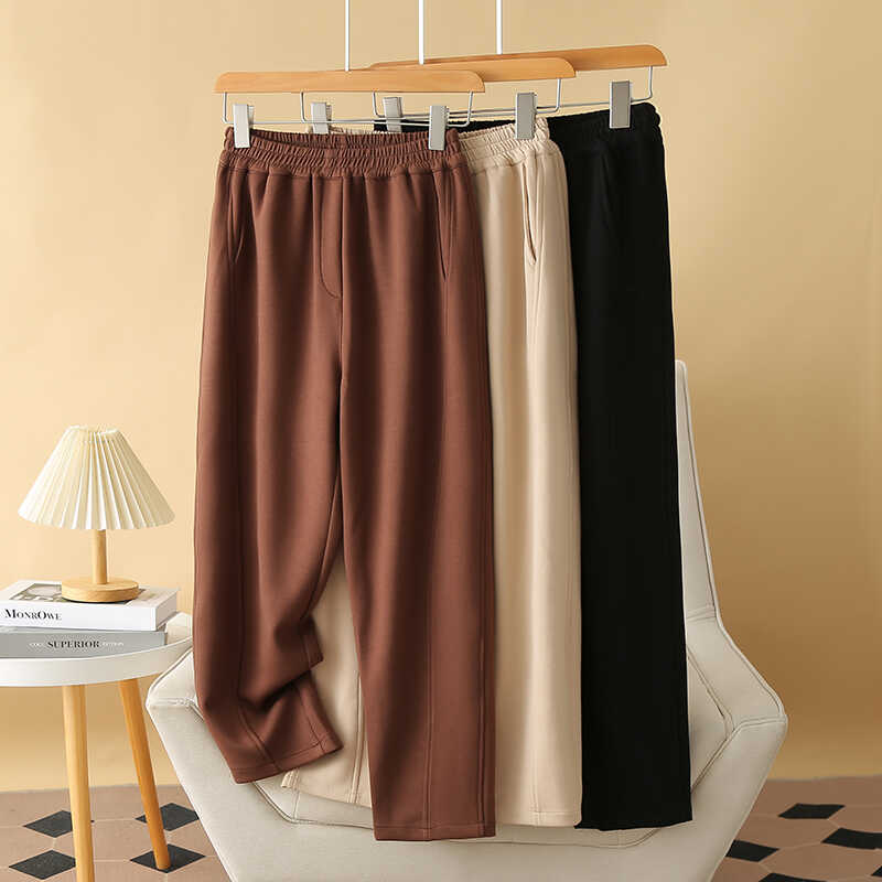 萝卜裤秋季2024新款高腰宽松九分锥形裤中年妈妈女裤子大码哈伦裤