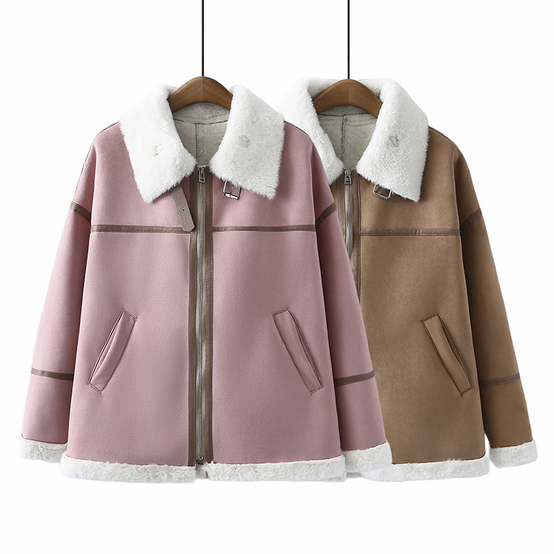 大码韩版常规拼接外套