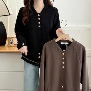大码女装春秋新款棒球服外套女休闲百搭短款夹克上衣胖mm镶边外套
