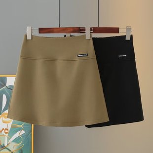 休闲高腰显瘦开叉半身裙女胖mm百搭短裙短裤 大码 新款 2025夏装 女装