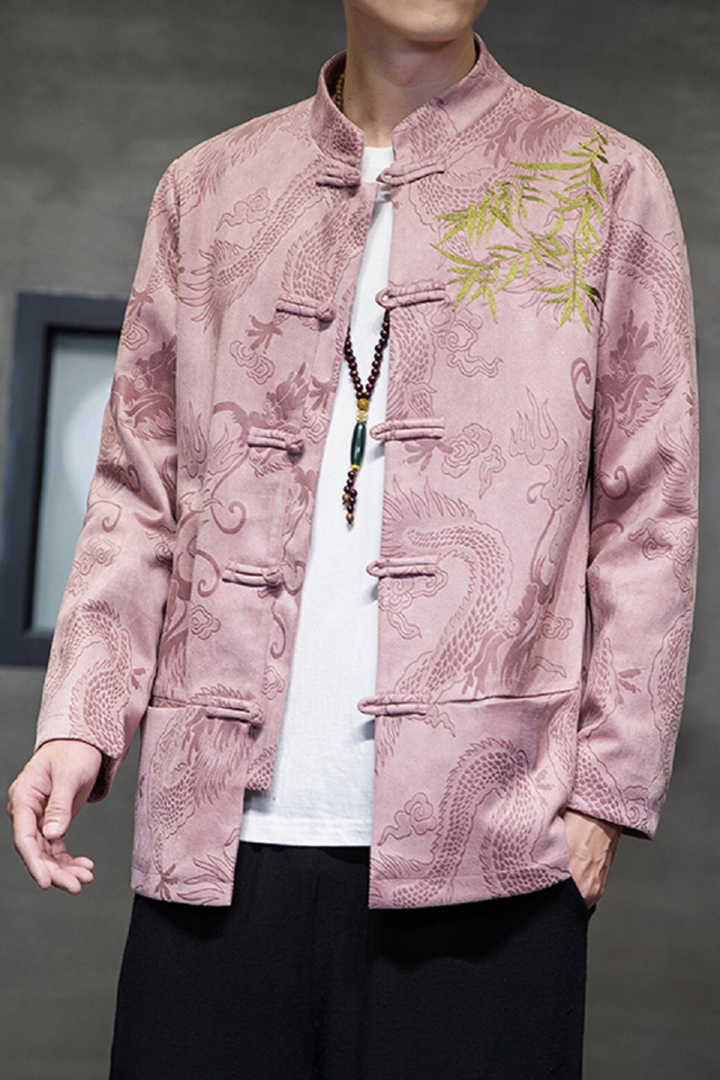 2024春风男装鹿皮绒复古中式唐装汉服夹克外套C229/Y756/P105,男装夹克,电商C229