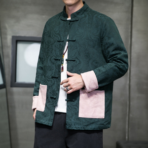 2023秋冬风男装拼接盘扣中式唐装汉服夹克外套C229/Y794/P110图片