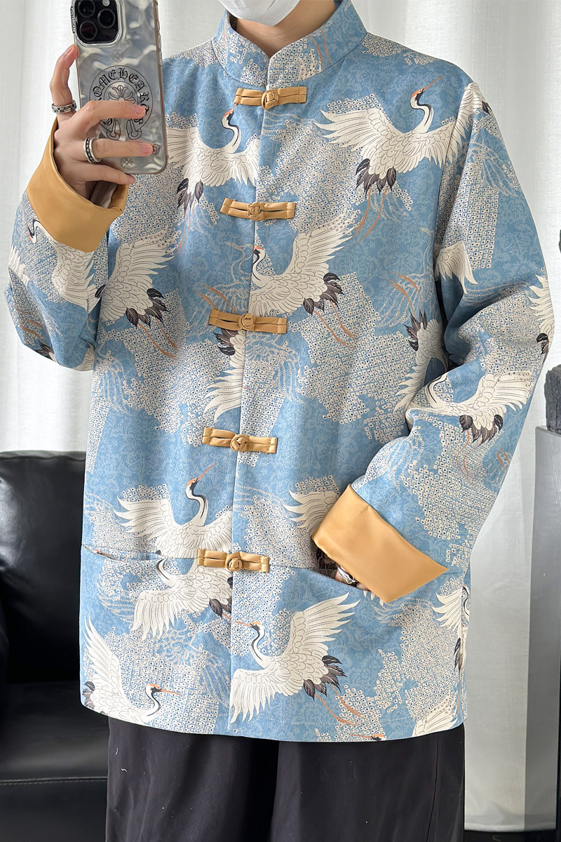 2024春风男装中式鹿皮绒唐装汉服中式夹克外套C229/Y629/P105,男装夹克,电商C229
