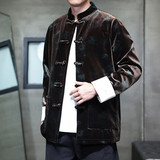 2025秋冬风男装丽丝绒唐装汉服夹克外套大码C229-Y1115-P120，男装夹克，电商C229