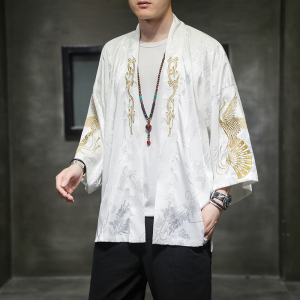2023春夏风男装冰丝唐装汉服刺绣外套披风大码C229/F405/P60图片