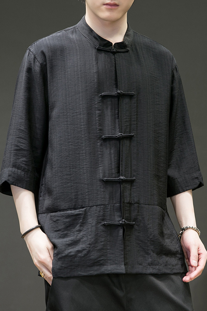 风男装复古中式唐装汉服短袖五分袖衬衫衬衣C229/Y729/P65,男装衬衫,电商C229