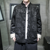 2024风男装鹿皮绒夹克刺绣唐装汉服夹克外套C229/Y718/P105，男装夹克，电商C229