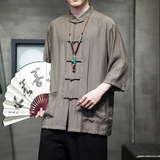 2024春夏风男装冰丝唐装汉服五分袖衬衫衬衣C229-Y902-P65，男装衬衫，电商C229