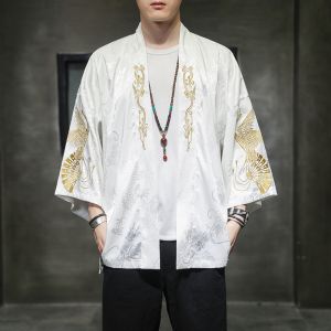 2023春夏风男装冰丝唐装汉服刺绣外套披风大码C229/F405/P60图片